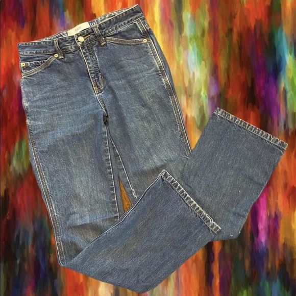 vtg 90s•gap flare buckleback medium wash mid rise denim jeans - Picture 1 of 8